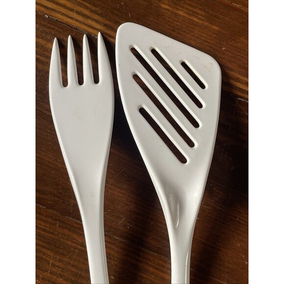 Vintage Melamine HutZler Rosti Design Made Thailand Serving Fork Spatula White - Picture 5 of 7